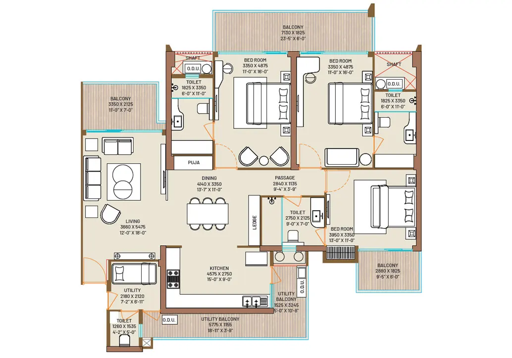 3 BHK 2304